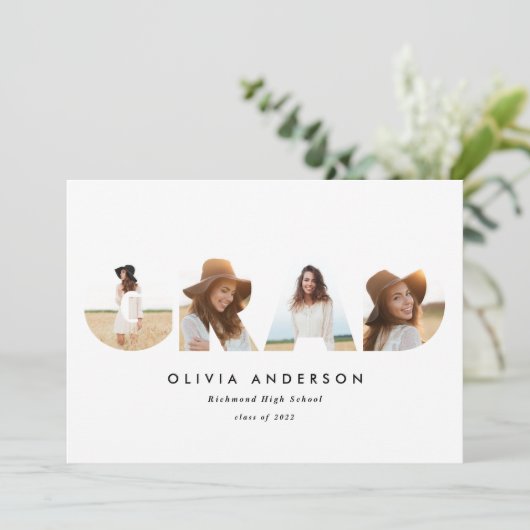 Faire-part Typographie géométrique moderne graduation multiph (Debout devant)