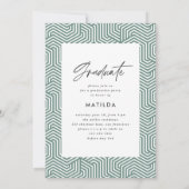 Faire-part Typographie géométrique sauge graduation verte (Dos)