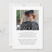 Faire-part Typographie moderne 2 Photos Diplôme (Dos)