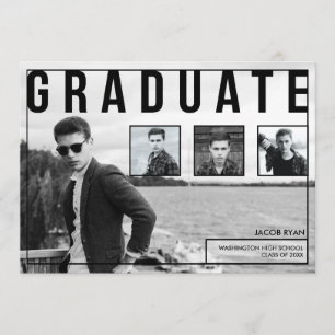 Faire-part Typographie moderne, Annonces de graduation