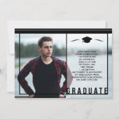 Faire-part Typographie moderne, Annonces de graduation (Dos)