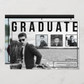Faire-part Typographie moderne, Annonces de graduation (Devant / Derrière)