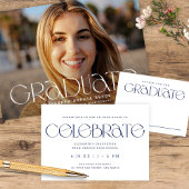 Faire-part Typographie moderne chic Deux diplômes de photo