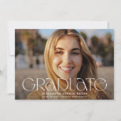 Faire-part Typographie moderne chic Deux diplômes de photo (Devant)