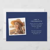 Faire-part Typographie moderne chic Deux diplômes de photo (Dos)