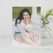 Faire-part Typographie moderne de l'argile grise 2 Diplôme ph (Debout devant)