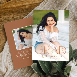 Faire-part Typographie moderne de l'argile grise 2 Diplôme ph