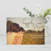 Faire-part Typographie Moderne de Mariage Heureux à Jamais Ph (Debout devant)