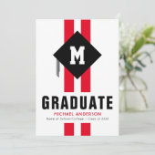 Faire-part Typographie moderne Diplôme masculin (Debout devant)