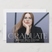 Faire-part Typographie Moderne Diplômée 2 Diplôme Photo (Devant)