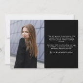 Faire-part Typographie Moderne Diplômée 2 Diplôme Photo (Dos)