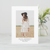 Faire-part Typographie moderne élégante photo audacieuse élég (Debout devant)