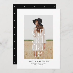 Faire-part Typographie moderne élégante photo audacieuse élég