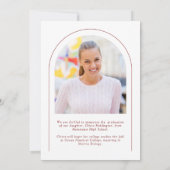 Faire-part Typographie moderne élégante Rouge 2 Arc photo Gra (Dos)