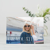 Faire-part Typographie moderne et élégant Diplôme Photo (Debout devant)