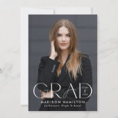 Faire-part Typographie Moderne Grad 2 Diplôme Photo (Devant)