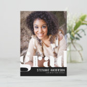 Faire-part Typographie moderne Gras Diplôme de Photo Noire (Debout devant)