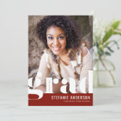 Faire-part Typographie moderne Gras Diplôme photo Rouge (Debout devant)