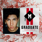 Faire-part Typographie moderne Homme Graduation Photo