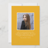 Faire-part Typographie moderne jaune pâle 2 Diplôme photo (Dos)