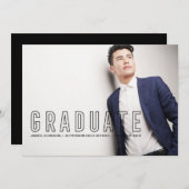 Faire-part Typographie moderne Masculine Graduation Photo (Devant / Derrière)