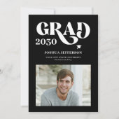 Faire-part Typographie moderne photo graduation simple (Devant)