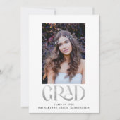 Faire-part Typographie moderne Silver Foil Diplôme photo (Devant)