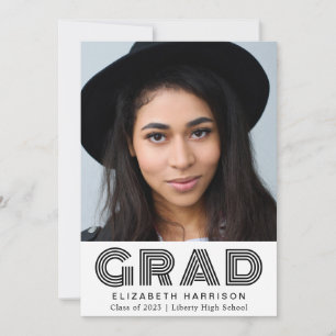 Faire-part Typographie moderne tendance Diplôme photo
