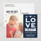 Faire-part Typographie Rétro AMOUR | Carte Postale Enregistre (Devant / Derrière)