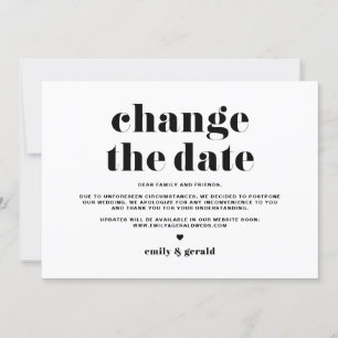 Faire-part Typographie rétro Bold Noir Modifier la date