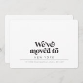 Faire-part Typographie rétro moderne simple mouvement (Devant / Derrière)