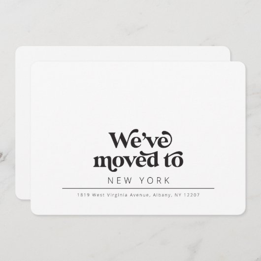 Faire-part Typographie rétro moderne simple mouvement (Devant / Derrière)