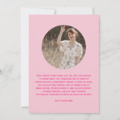 Faire-part Typographie rose moderne Retro Diplôme photo (Dos)