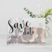 Faire-part typographique photo romantique 30 (Debout devant)