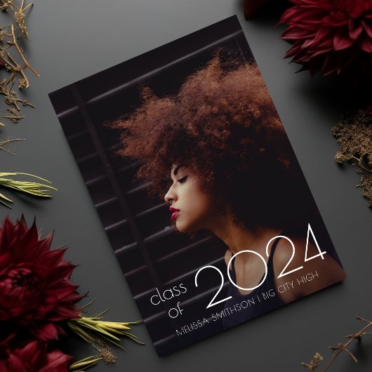 Faire-part Ultra minimal Photo moderne 2024 Graduation