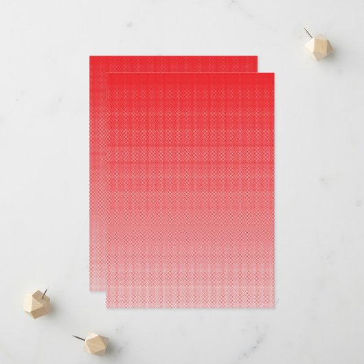 Faire-part un arrière - plan rouge et blanc avec de petits ca (Devant/Arrière en situation)