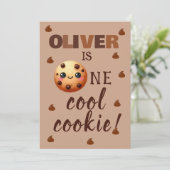Faire-part Un biscuit Cool 1er anniversaire (Debout devant)