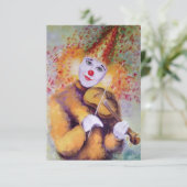 Faire-part Un clown doux jouant du violon (Debout devant)