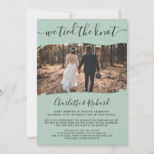 Faire-part Un mariage vert moderne a attaché la photo du noeu (Devant)