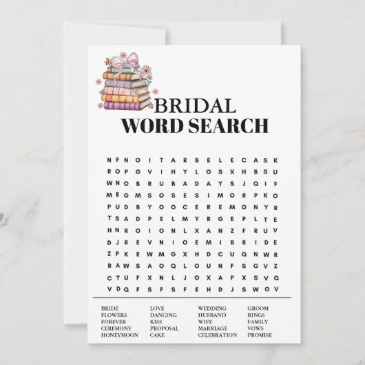 Faire-part Un nouveau chapitre Livre Weight Word Search Game  (Devant)