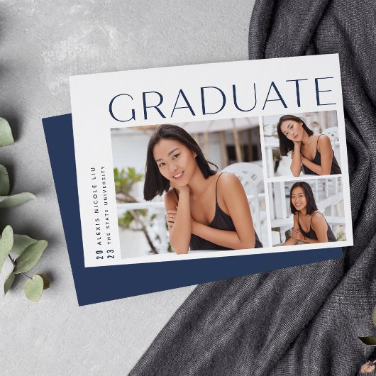 Faire-part Un nouvel angle | Trois photos Collage Graduation