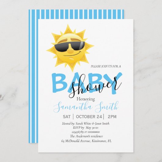 Faire-part Un rayon de soleil (Devant / Derrière)