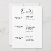 Faire-part Un script moderne mariage accueille et un itinérai (Dos)