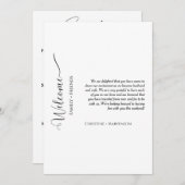 Faire-part Un script moderne mariage accueille et un itinérai (Devant / Derrière)