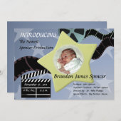 Faire-part Une étoile est née/ Bleue (Devant / Derrière)