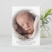 Faire-part Une photo mignonne Typographie Bébé Naissance (Debout devant)