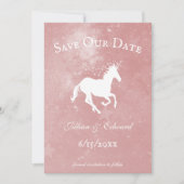 Faire-part Unicorne Rose Enregistrer La Date (Devant)