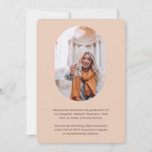 Faire-part Unique Classy Retro Diplôme de Photo Courbé (Dos)