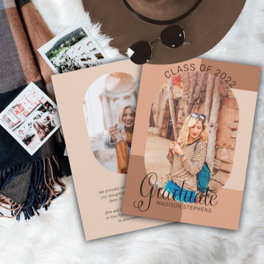 Faire-part Unique Classy Retro Diplôme de Photo Courbé