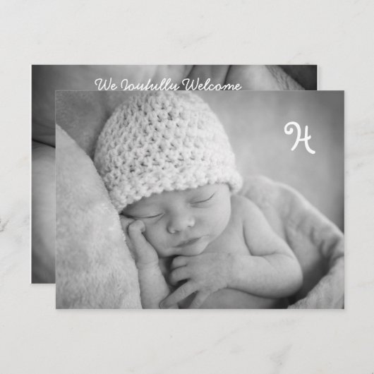 Faire-part unique de bébé avec l'enveloppe de (Devant / Derrière)